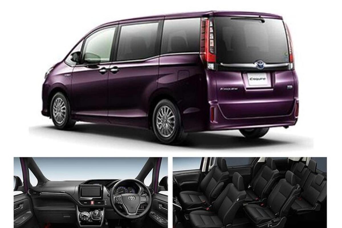 fialový minivan s otevřenou střechou a palubní deskou