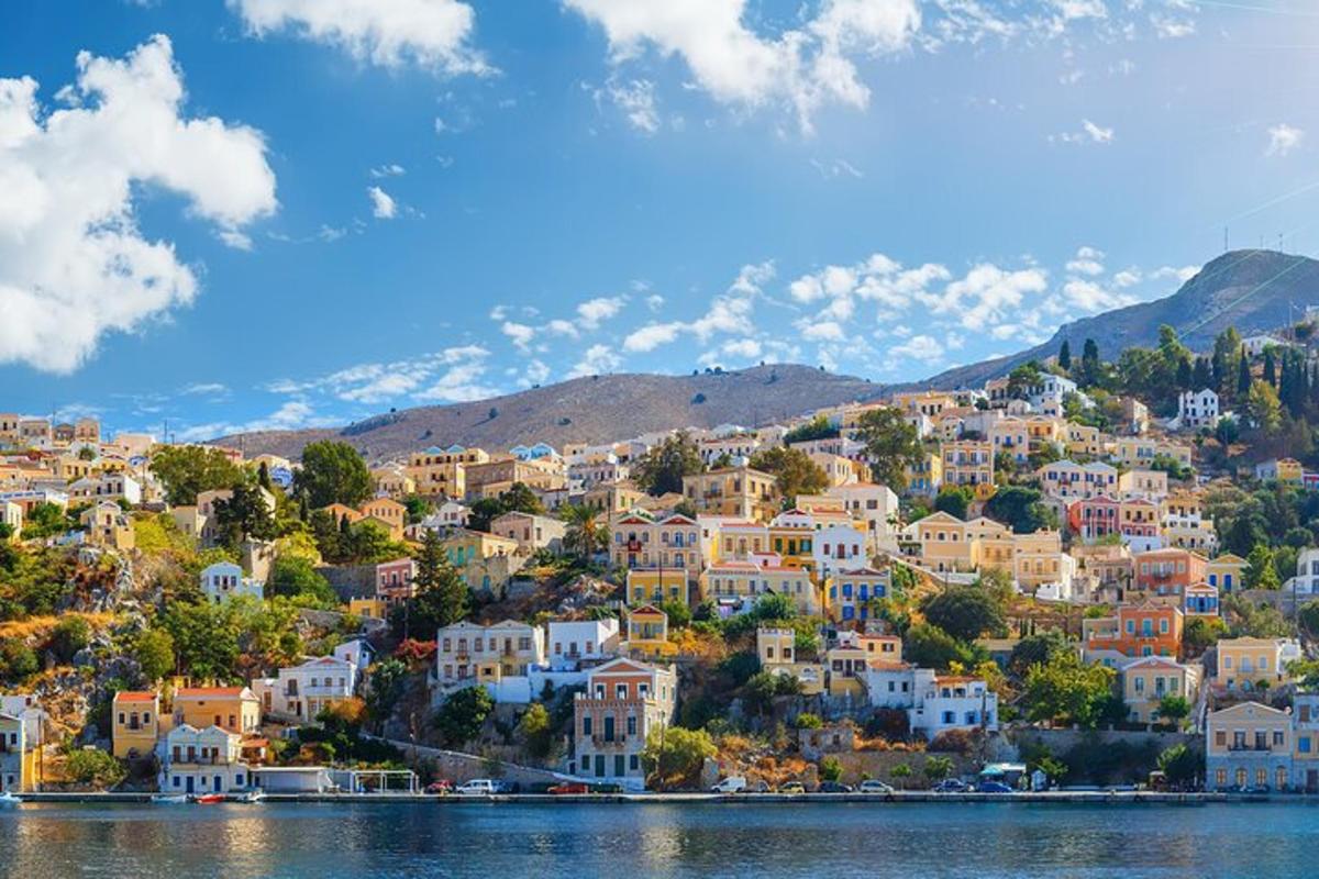 a town on the shore of a body of water