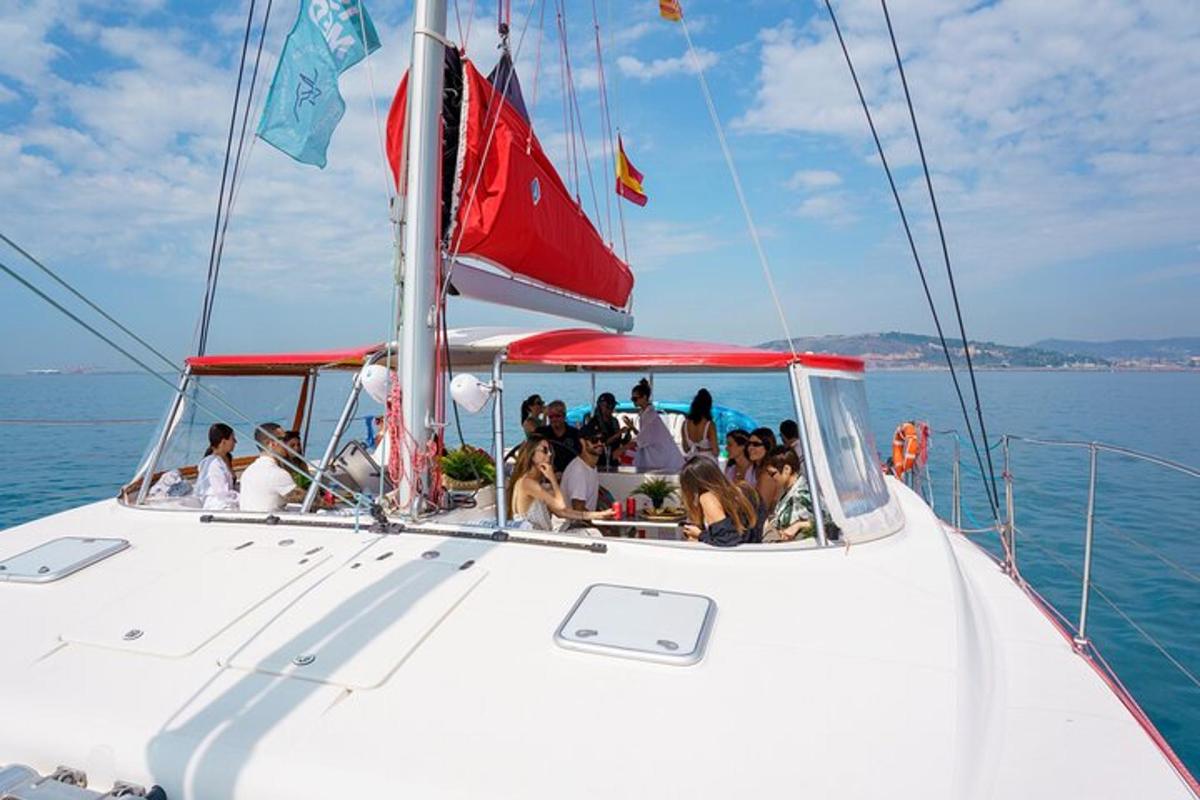 a group of people on a boat in the water