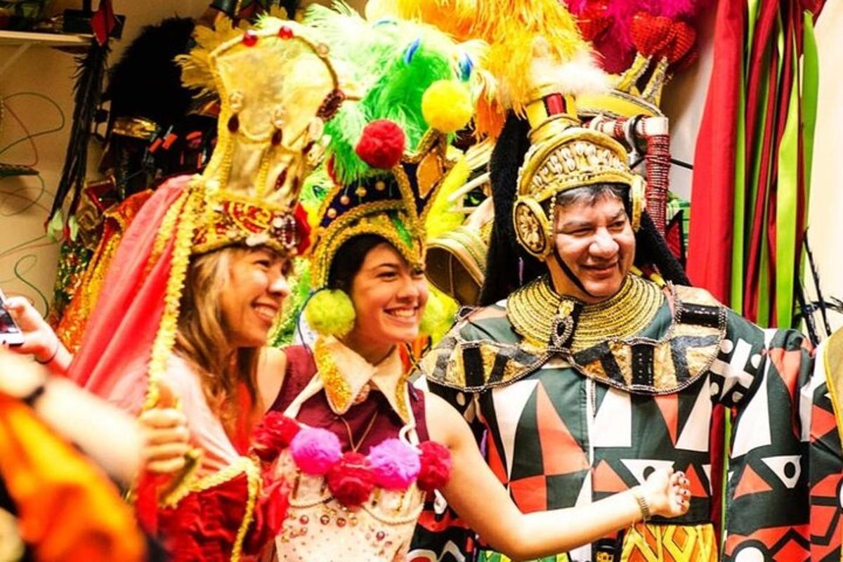 a group of people dressed up in costumes
