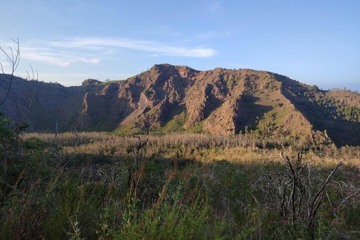 una gran montaña en medio de un campo