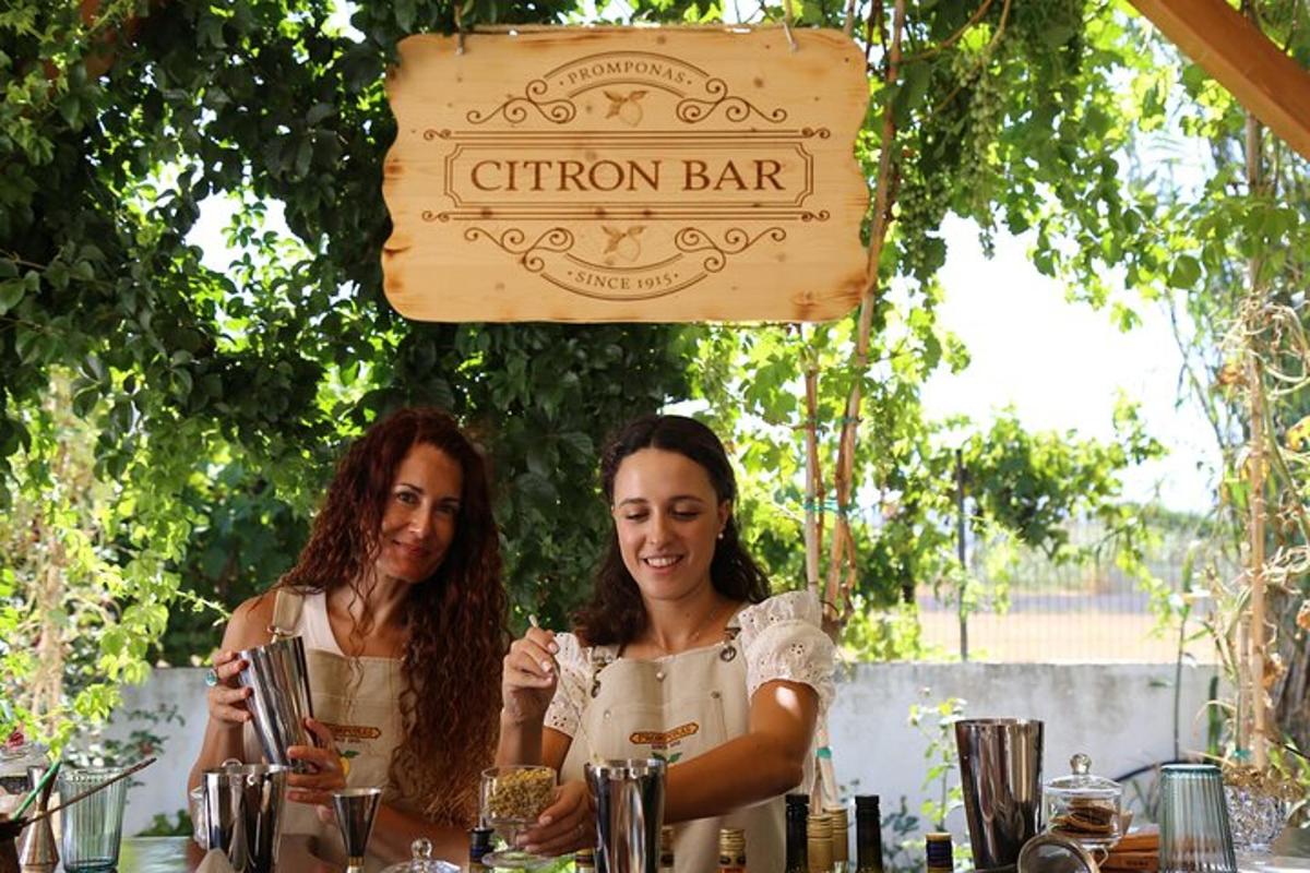 duas mulheres sentadas à mesa de um bar