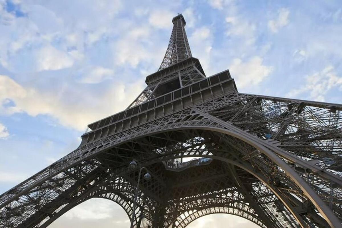 a close up of the eiffel tower