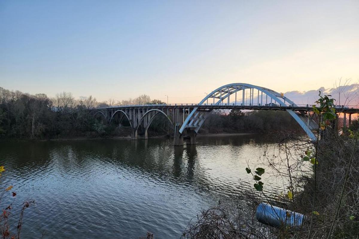 a bridge over a river with a bridge over water