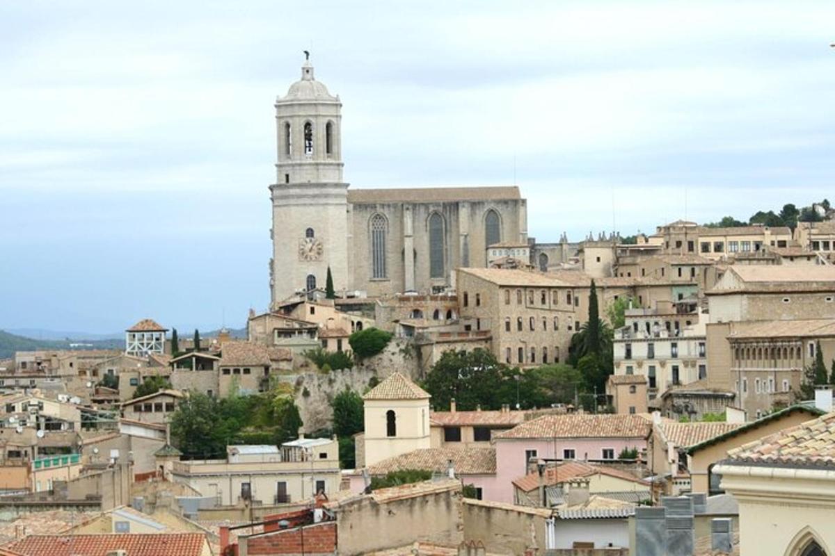 a view of a city with a clock tower