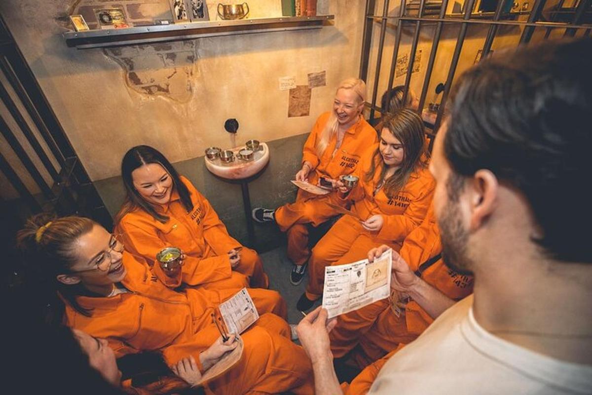 a group of people dressed in orange robes sitting in a room