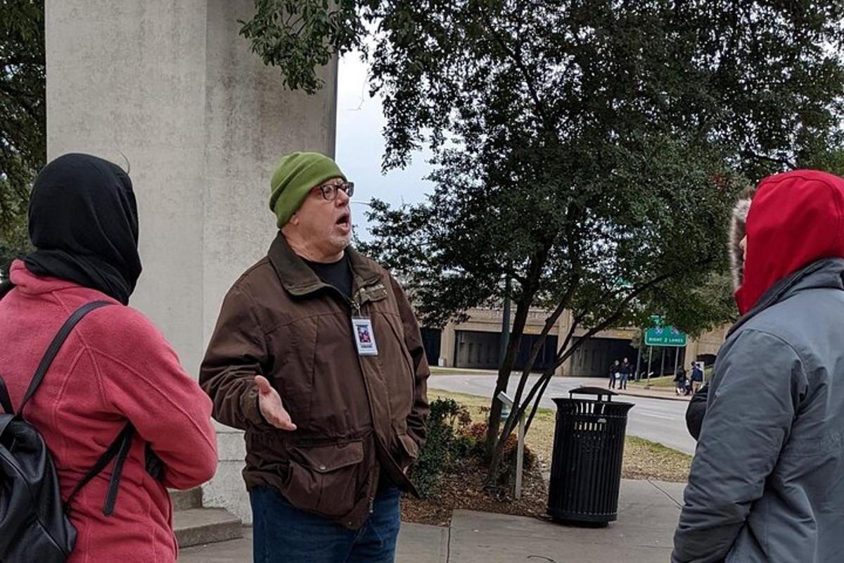 a group of people standing in front of a building