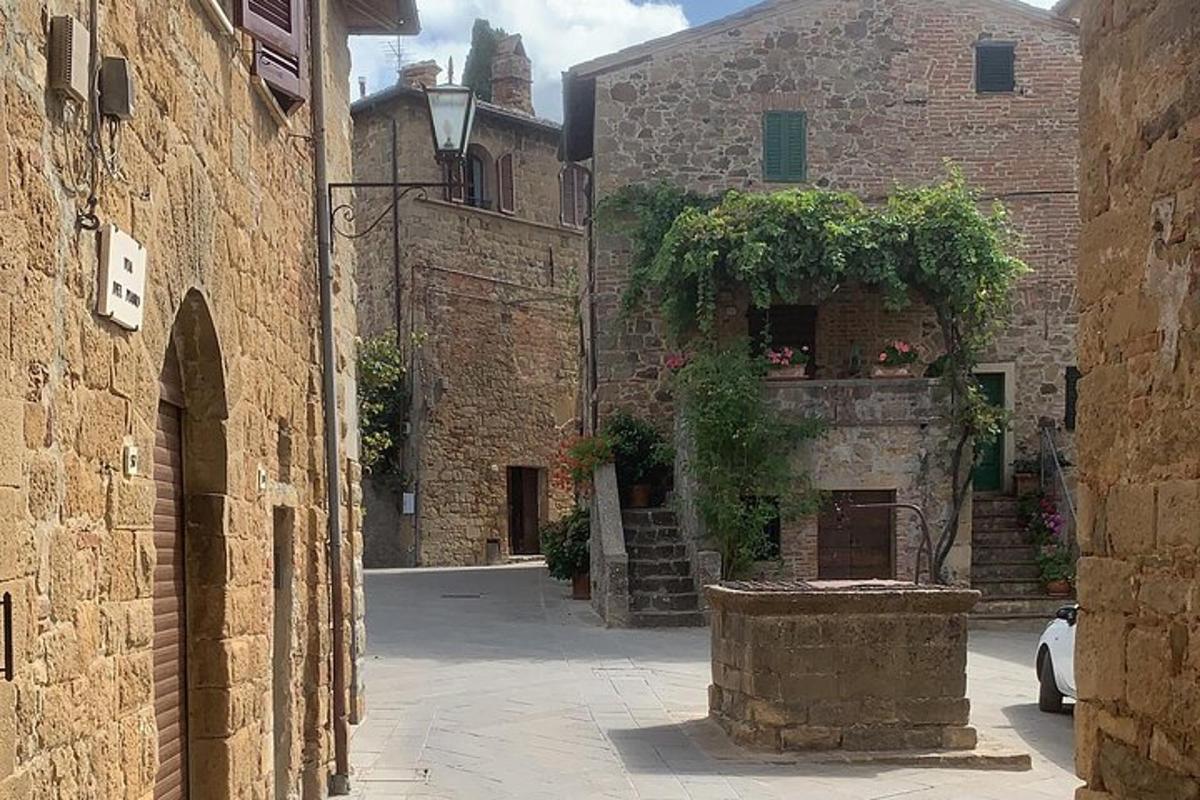 un carreró en un antic edifici de pedra amb plantes