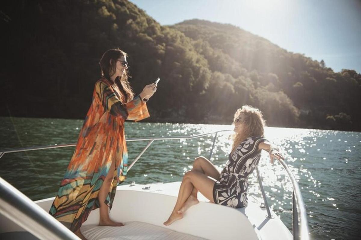 two women on a boat in the water