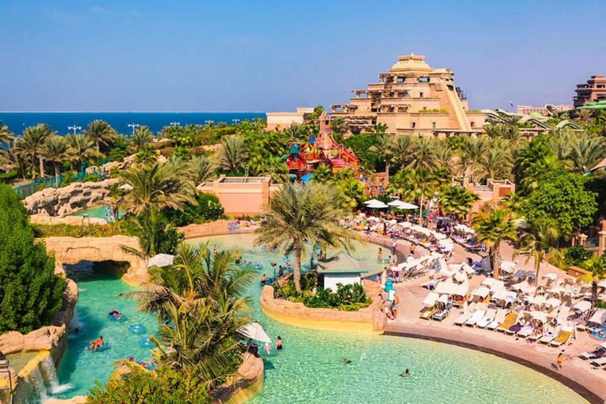 an aerial view of a water park at a resort