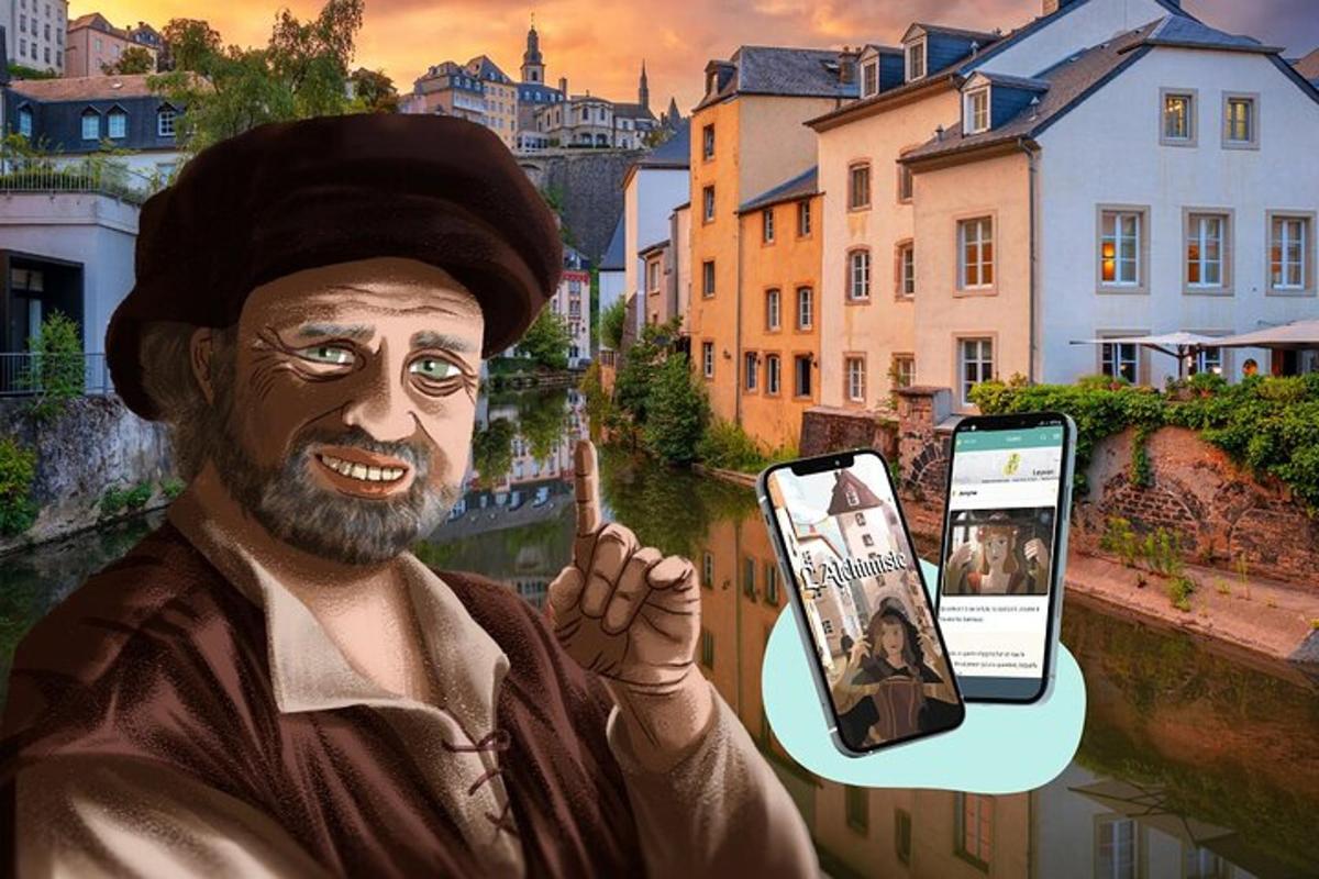 et maleri av en mann som holder en mobiltelefon