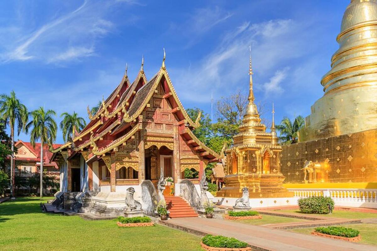 egy pagoda és egy épület egy parkban
