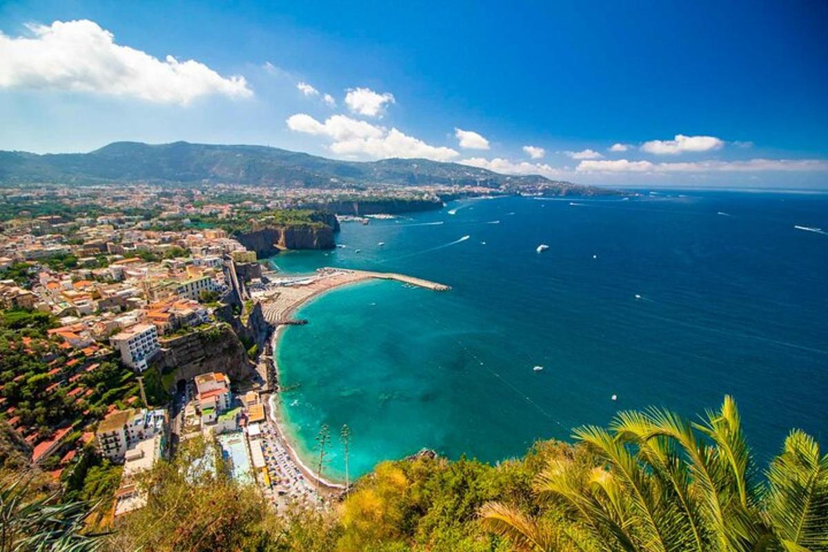 una vista aerea di una città e dell'oceano