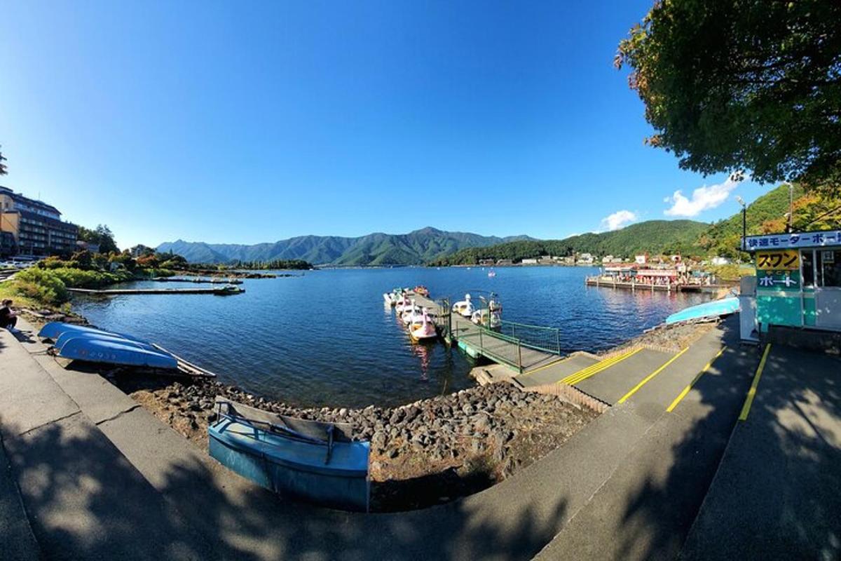 un cuerpo de agua con barcos atracados en él