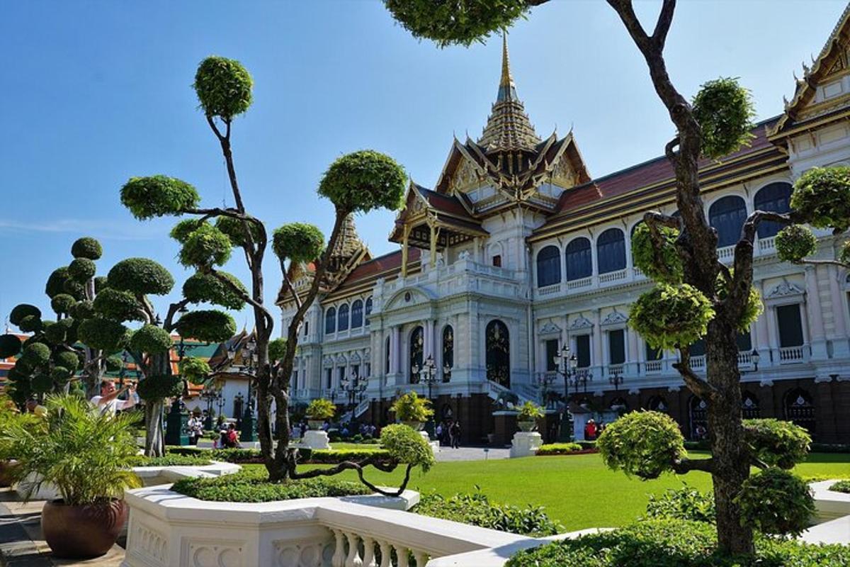 a large building with trees in front of it