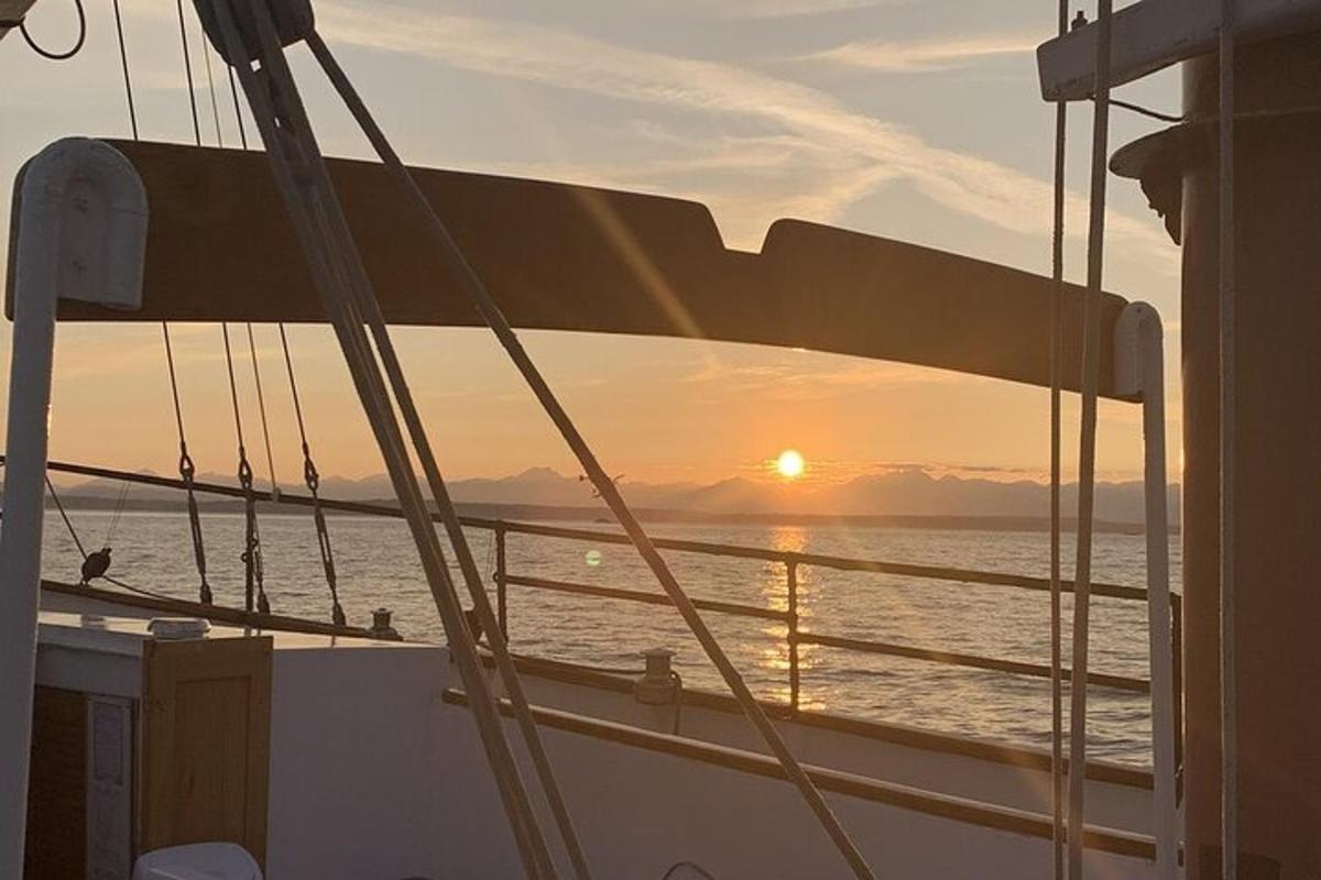 a view of the sunset from a boat