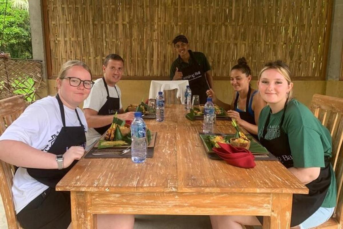 a group of people sitting around a wooden table
