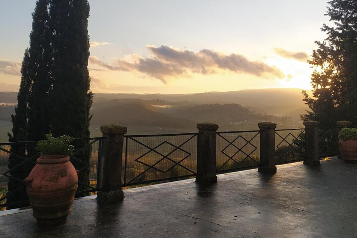 un balcone con vista sulle montagne