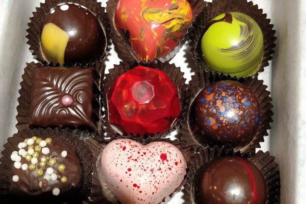 a box of chocolates with different types ofocolates