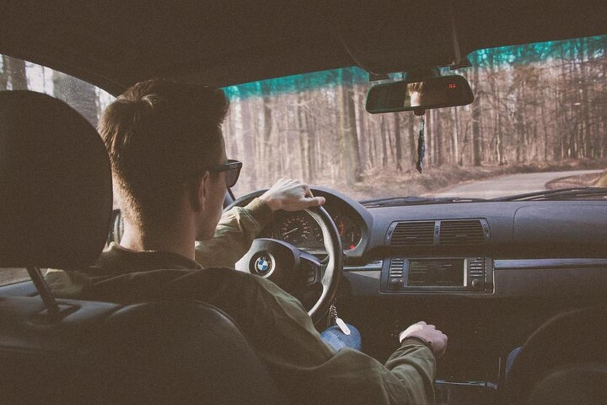 mees, kes juhib autot teel