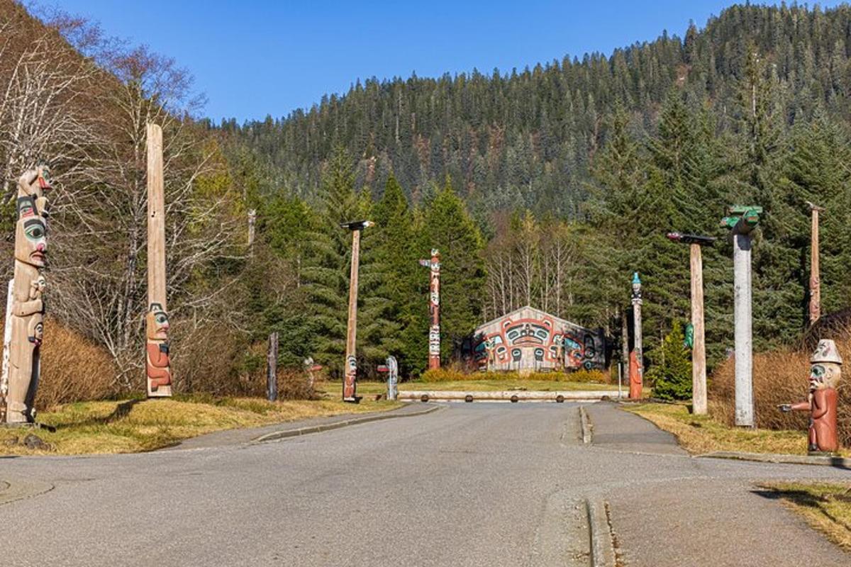 an empty road with a building in the distance