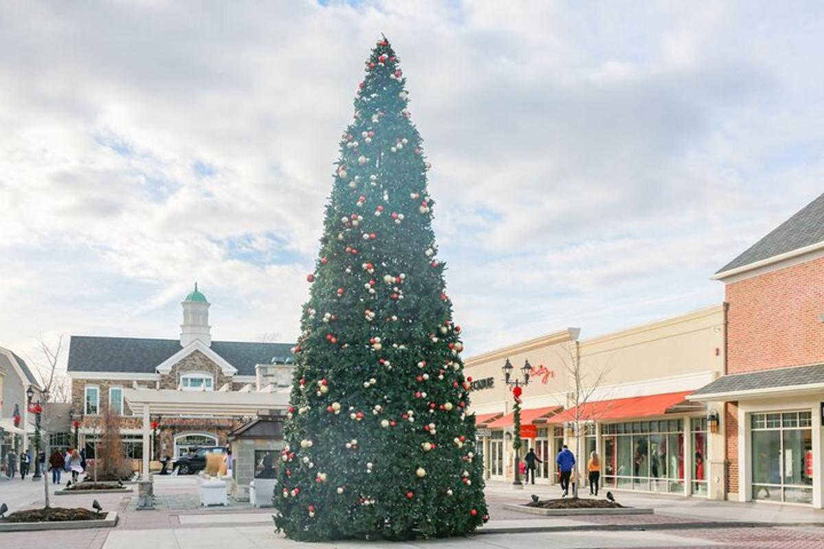 un albero di Natale in mezzo a un centro commerciale