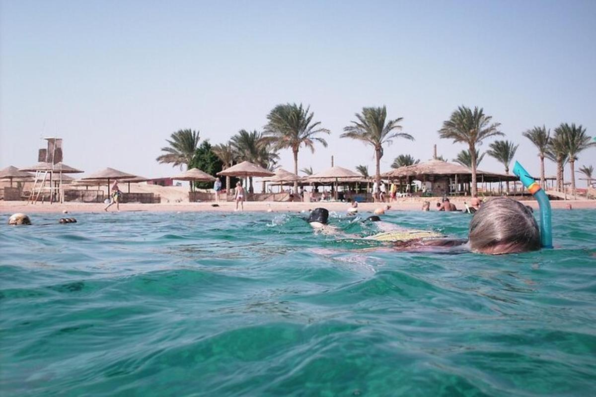Un grupo de personas en el agua en una playa