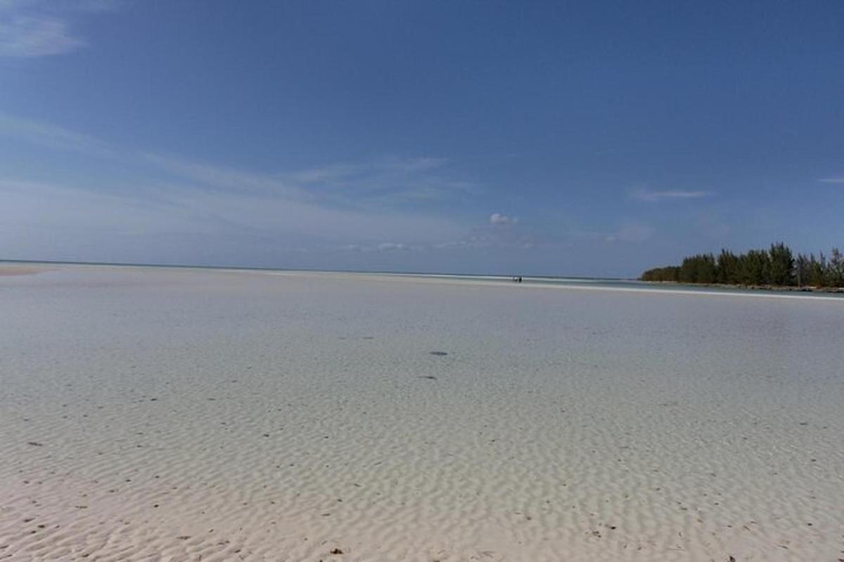 an empty beach with the ocean in the background