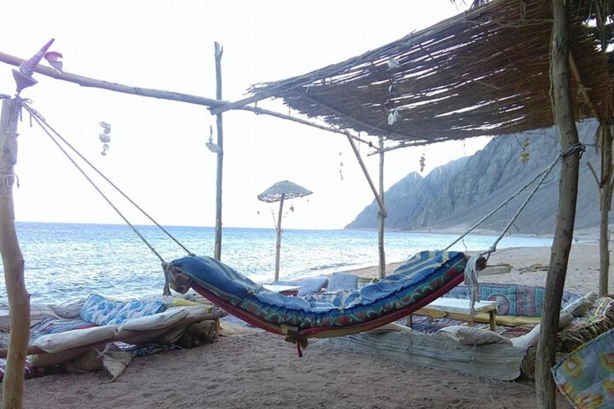viseča mreža na plaži ob vodi