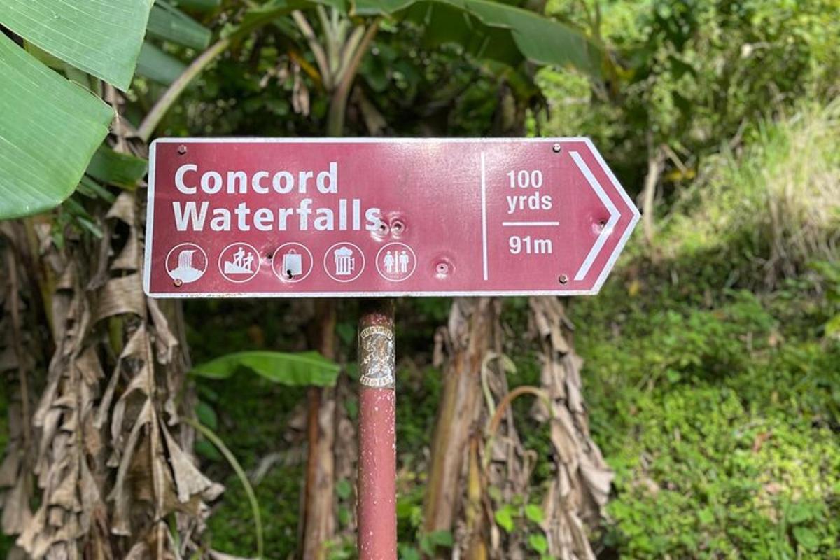 a sign on a pole in front of some trees