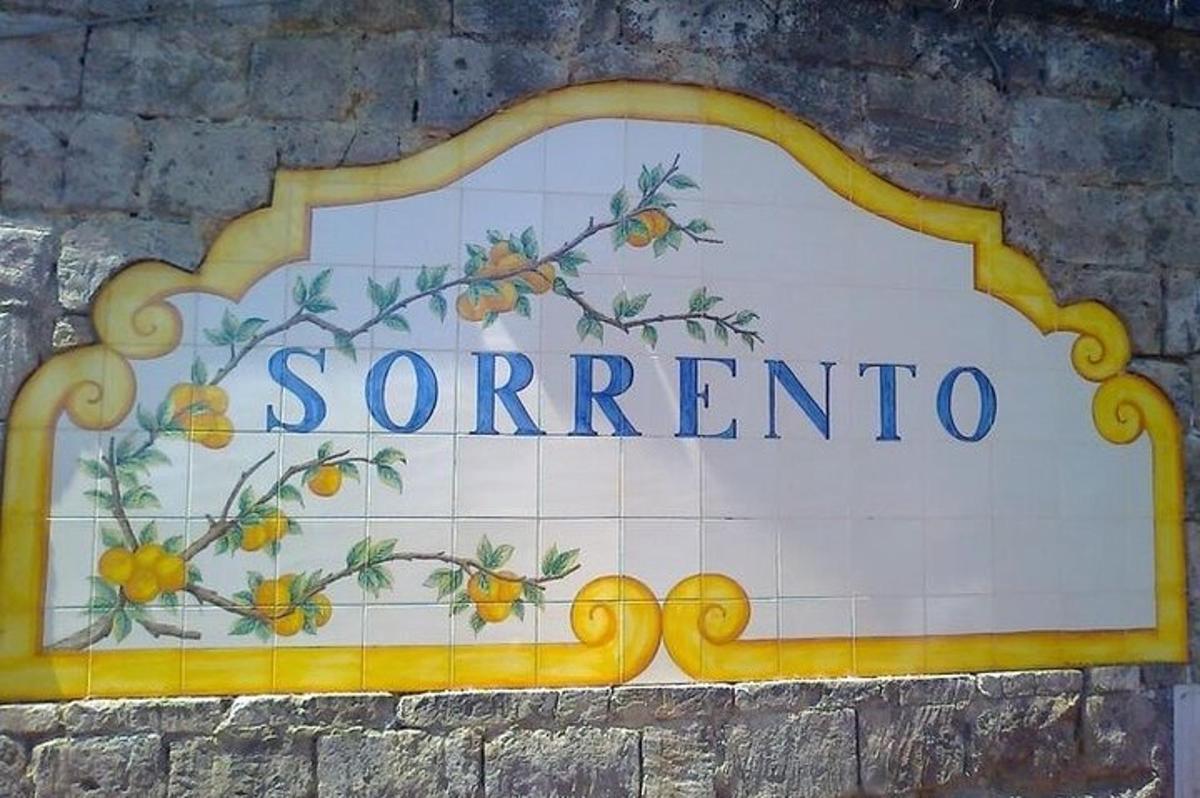 Un cartel en el costado de un edificio con naranjas.