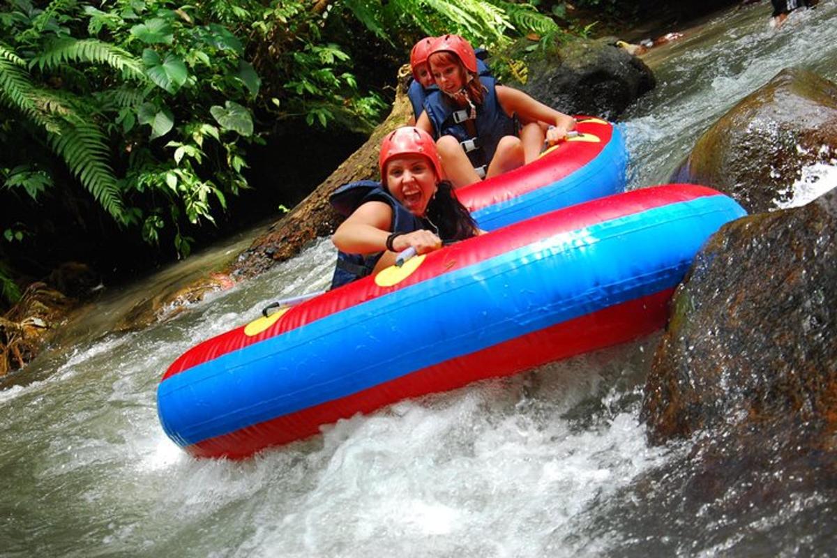 two people in a raft in a river
