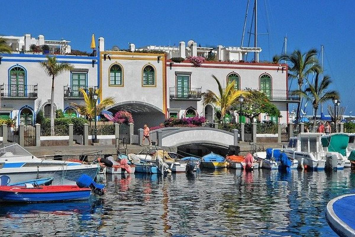 um grupo de barcos está atracado em frente a um edifício