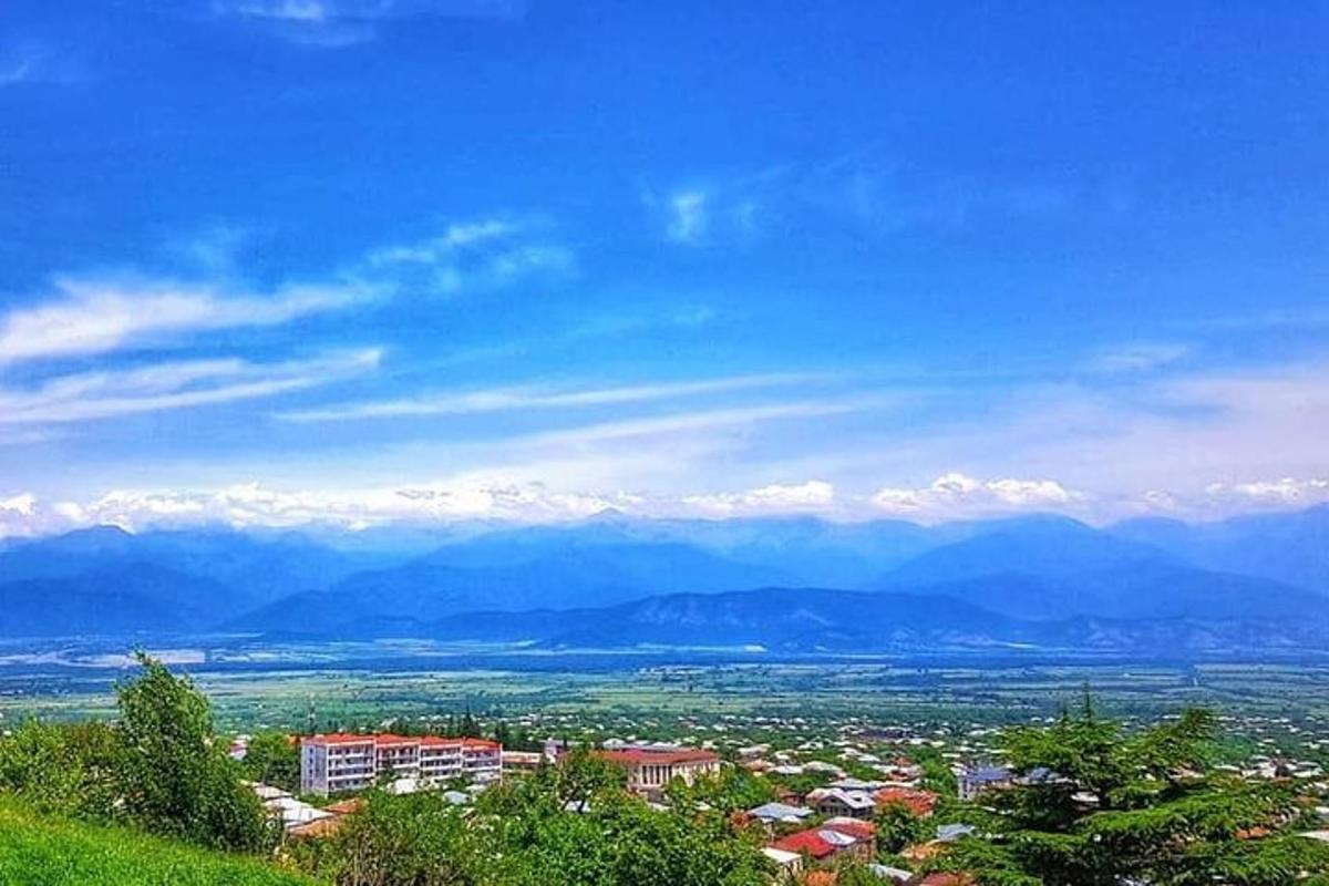 pogled na mesto z gorami v ozadju