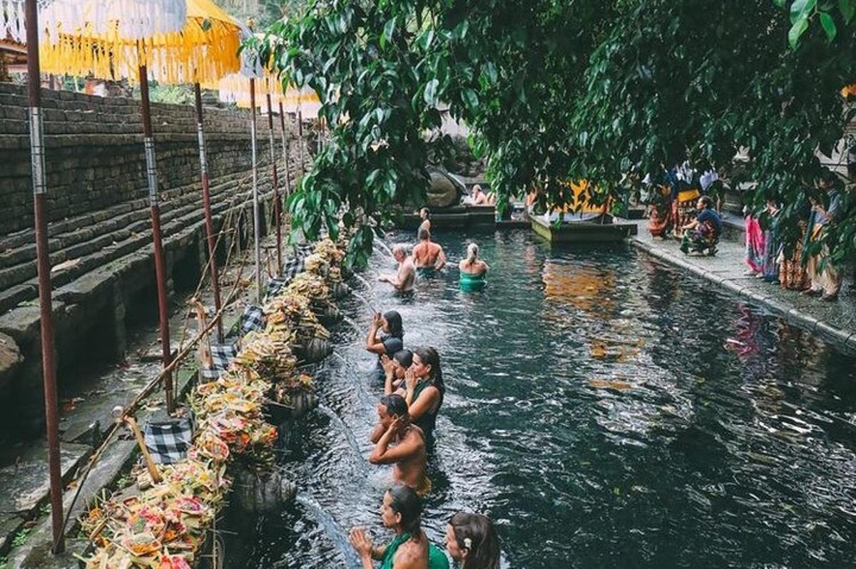 un gruppo di persone che nuotano in un fiume