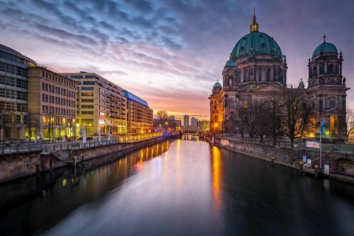 a view of a river in front of a building