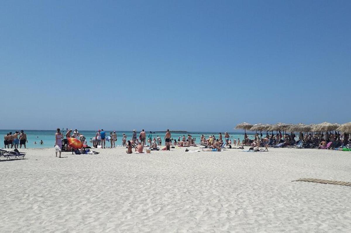 en stor gruppe mennesker på en strand