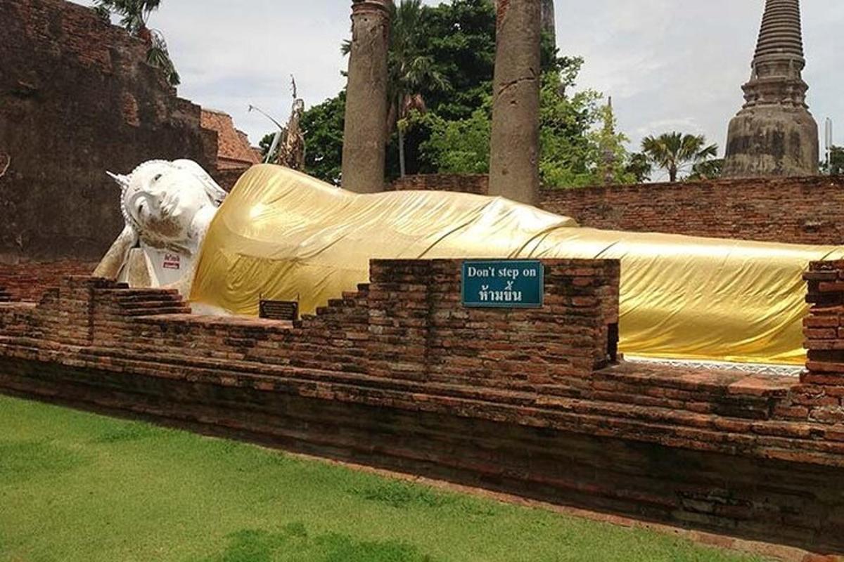 una estàtua d'un lleó amb una lona groga