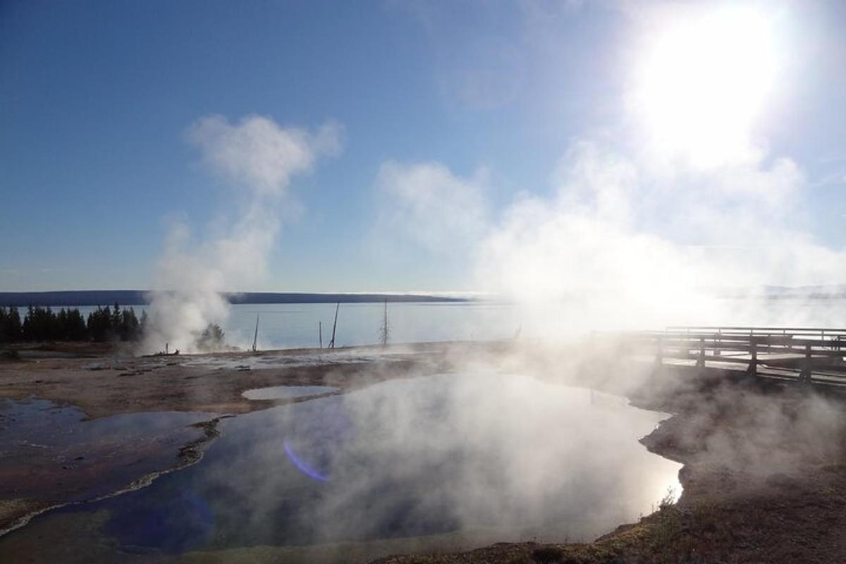 a geyser with steam coming out of it