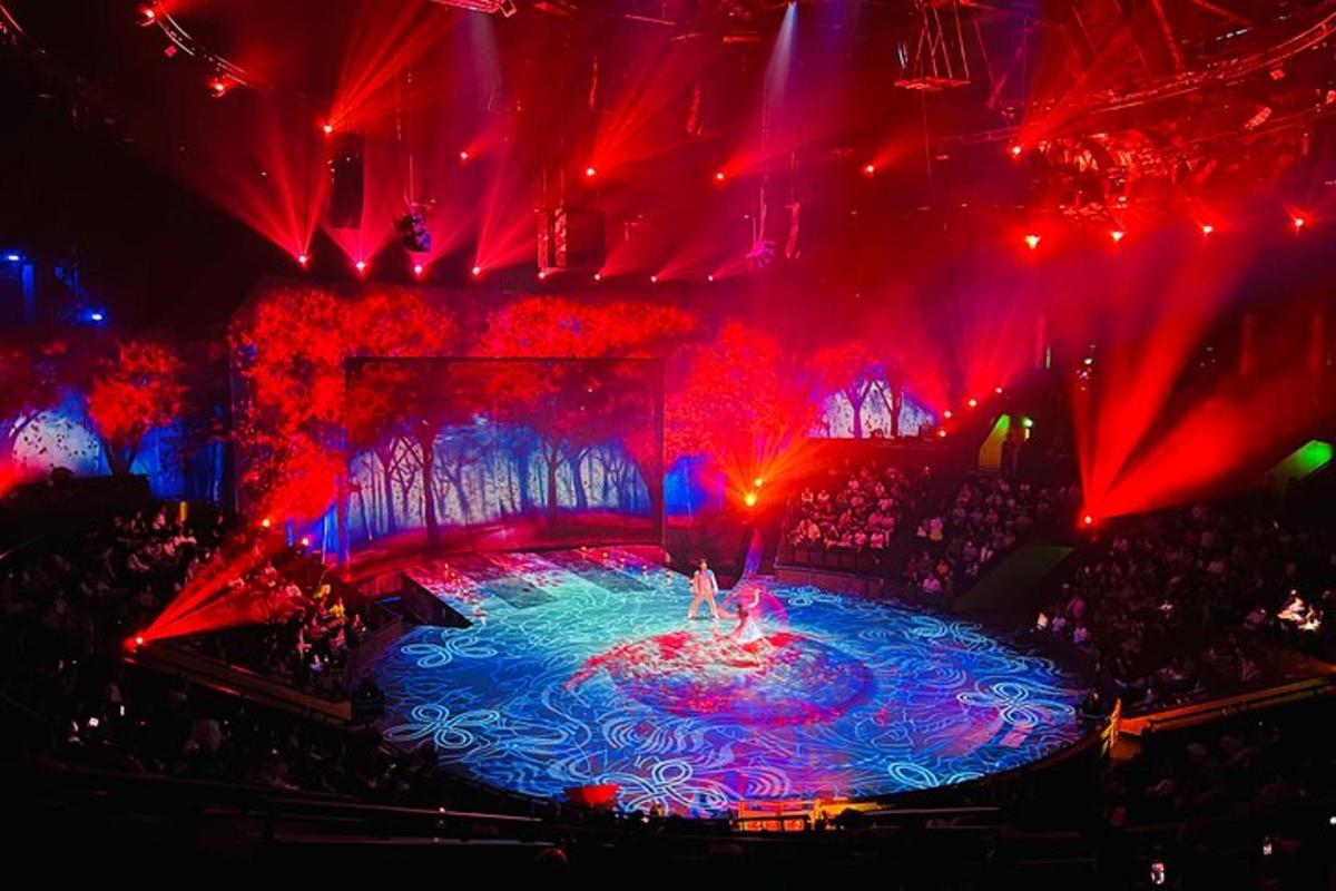 a stage with a person standing on a stage