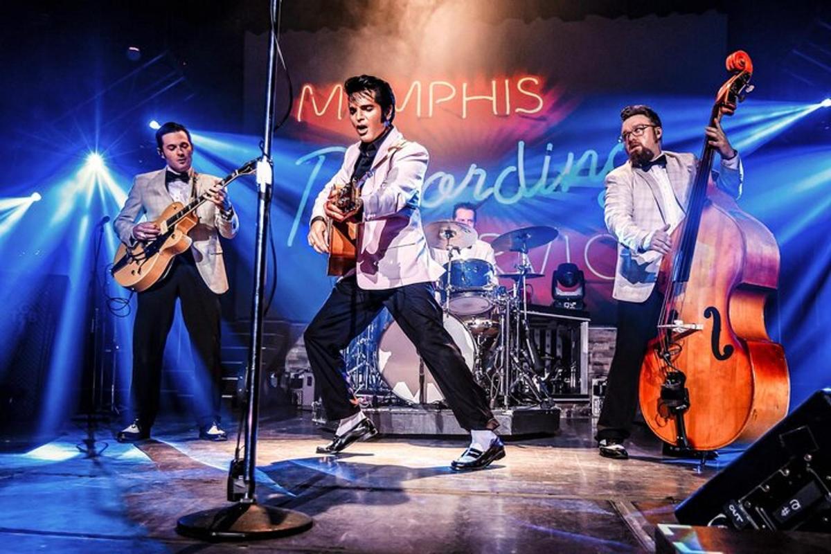 a group of men on a stage playing instruments