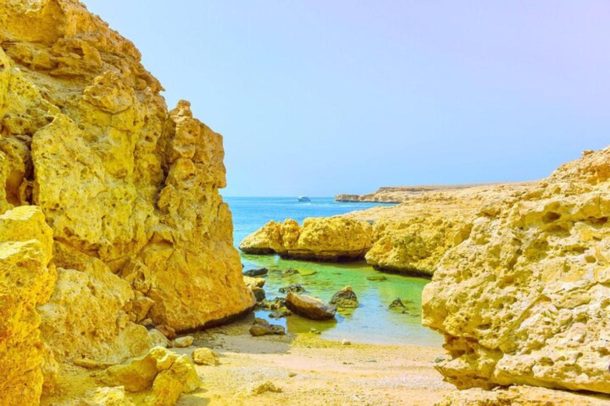 un grupo de rocas en una playa cerca del océano