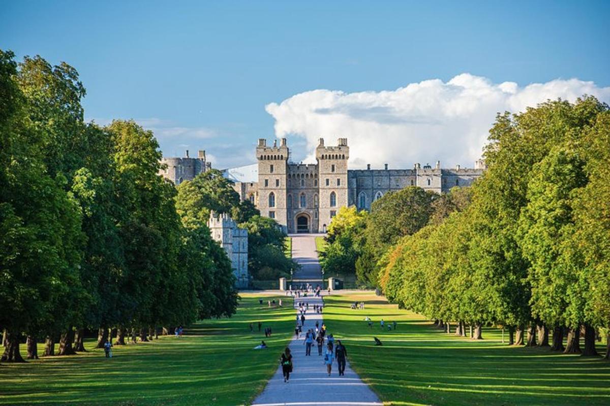 una vista del castello di Windsor dai giardini