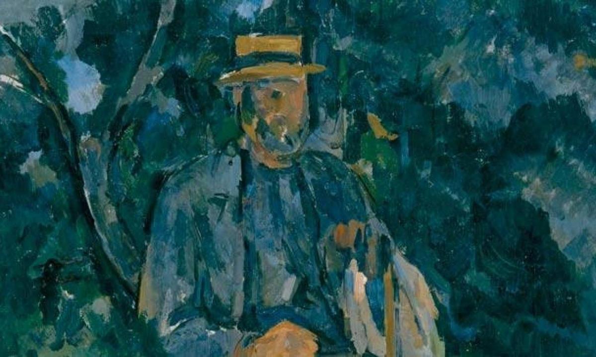 a painting of a man wearing a hat
