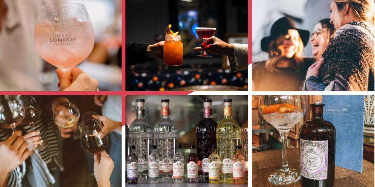 koláž z obrázků různých druhů alkoholu