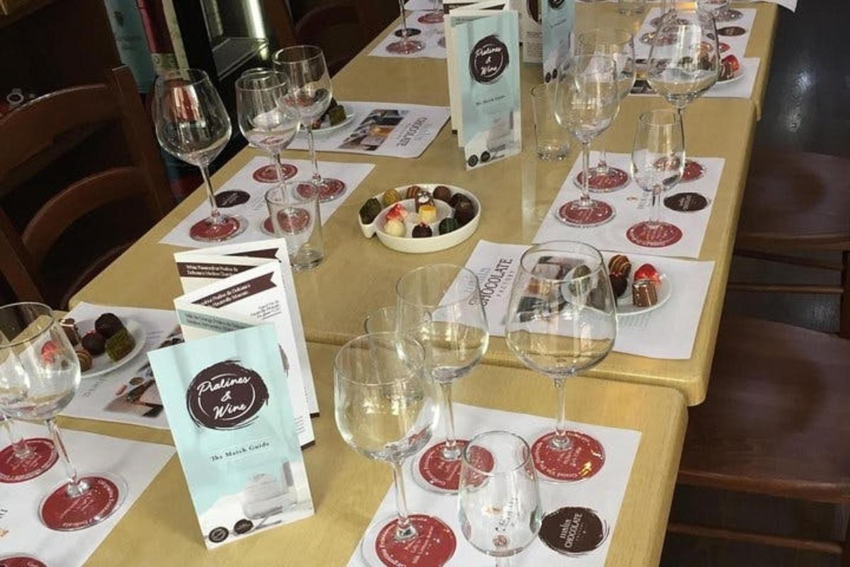 a table with glasses of wine on it