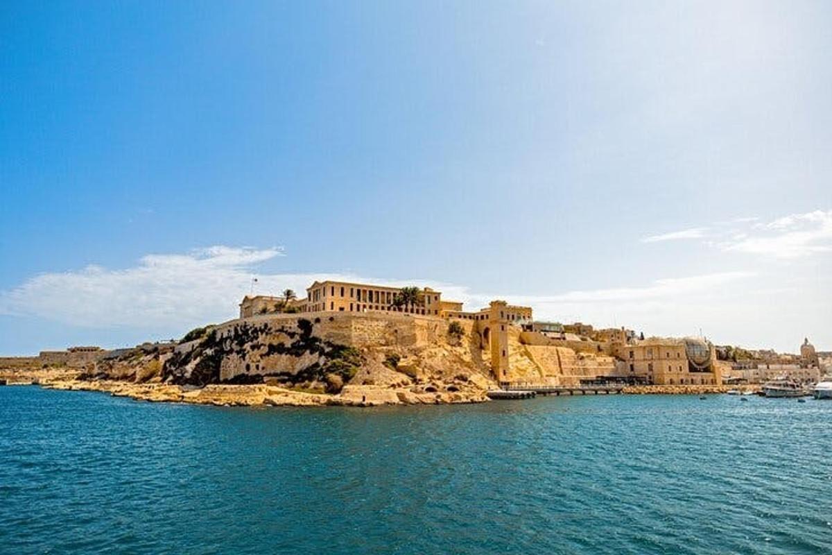 a building on top of an island in the water
