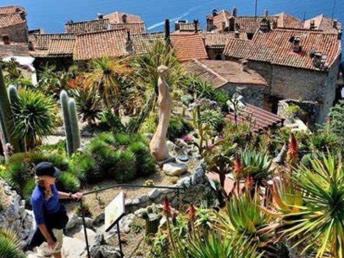 Ένας άντρας μιλάει σε κινητό τηλέφωνο σε έναν κήπο
