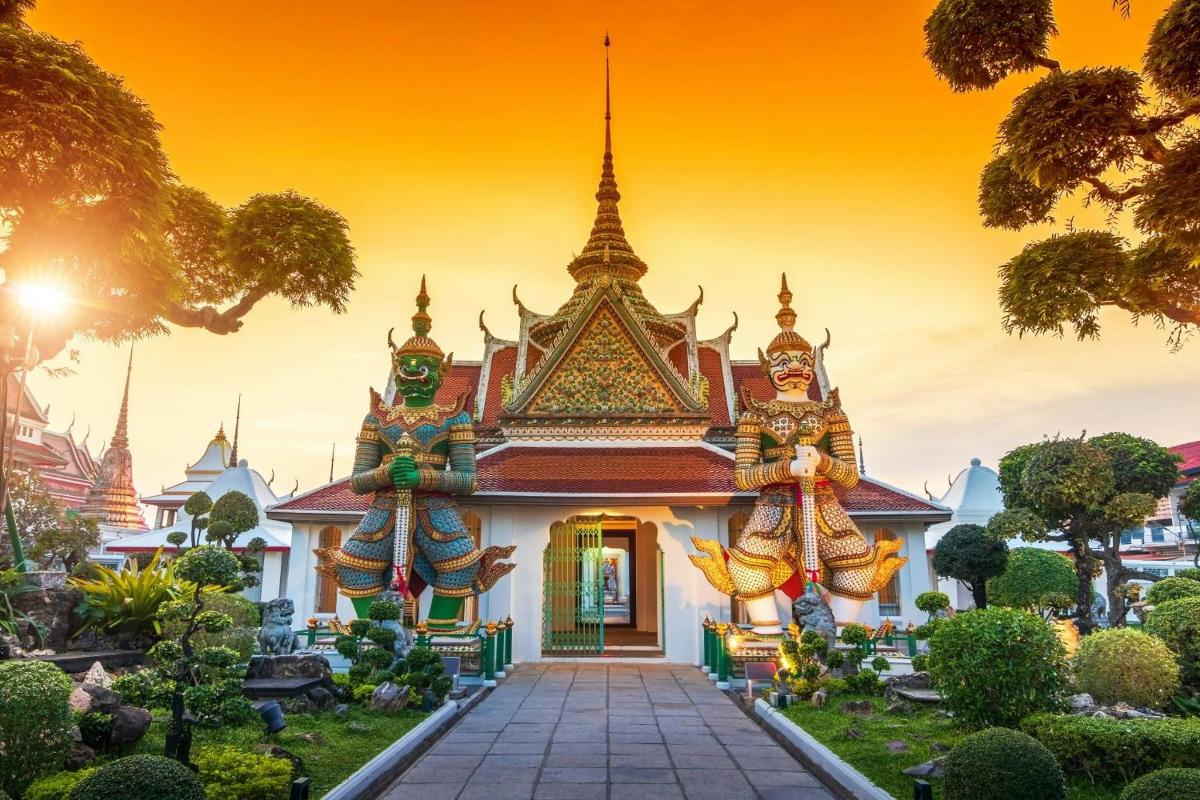 a temple in the philippines at sunset