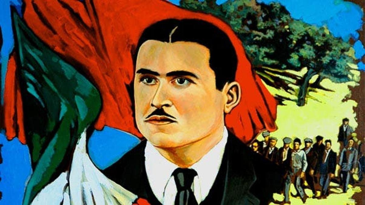 obraz muže s vlajkou